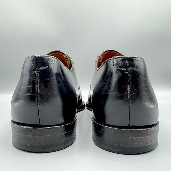 Cole Haan Mens 9.5 D Black Leather Cap Toe Lace Up Oxford Shoes Dress Classic - Picture 5 of 8